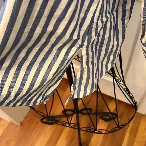 Women's Zac & Rachel Striped Button Up Long Sleeve Tunic Shirt-Sz L - Picture 5 of 5